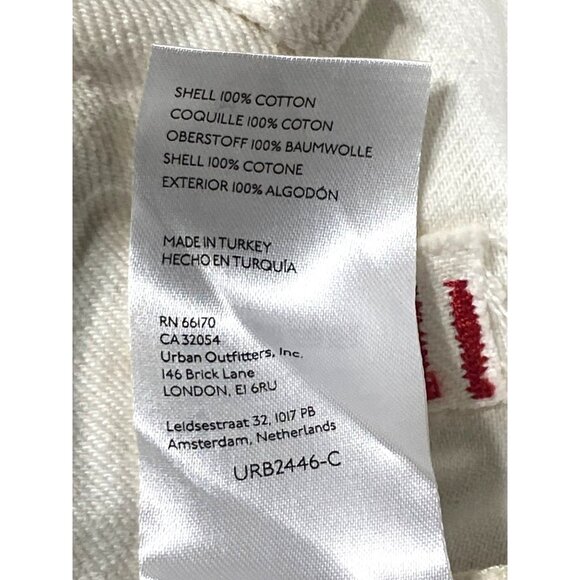 BDG Womens 90s White Denim Shorts High-Waisted 5-Pocket Distressed Style Button - Picture 3 of 10